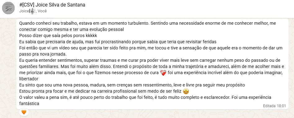 Depoimento de Joice Santana